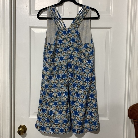 Paper Crane Blue and Beige Midi Dress - Picture 7 of 15